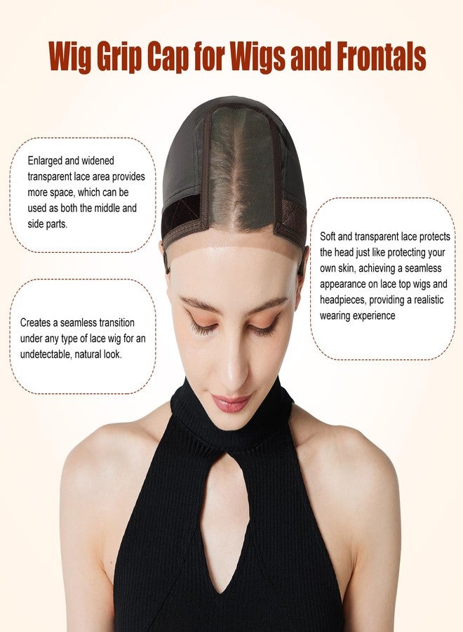 Xiushumyi Lace Wig Cap for Women,Adjustable Wig Grip Cap with Grip Band for Keeping Wigs In Place,Non Slip Caps Make Your Wigs Be Glueless(Brown) - Image 4